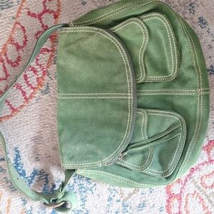 Lucky green suede purse